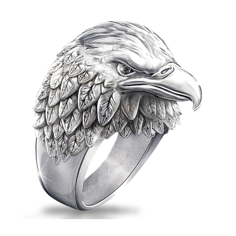 Men's Vintage Eagle Ring, Punk Gothic Style
