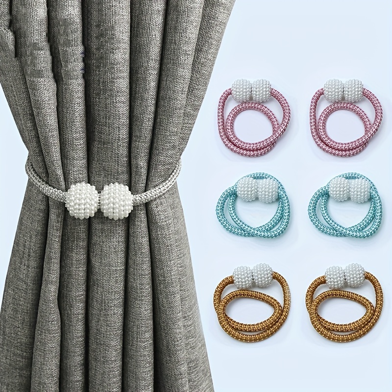 Is That The New 4pcs/set Pearl Magnetic Curtain Clips, Modern Simple Style,  No Drilling Needed, Strong Magnetic Suction, Curtain Tiebacks ??