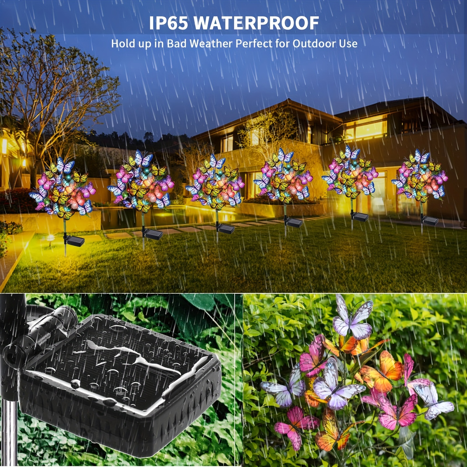 Solar Garden Lights, Outdoor Waterproof Decorative Solar Lights, New  Upgraded, With 44 Led 34 Butterfly Solar Lights, For Garden Yard Outdoor  Decor Pathway, Gifts For Women Mother's Day Temu