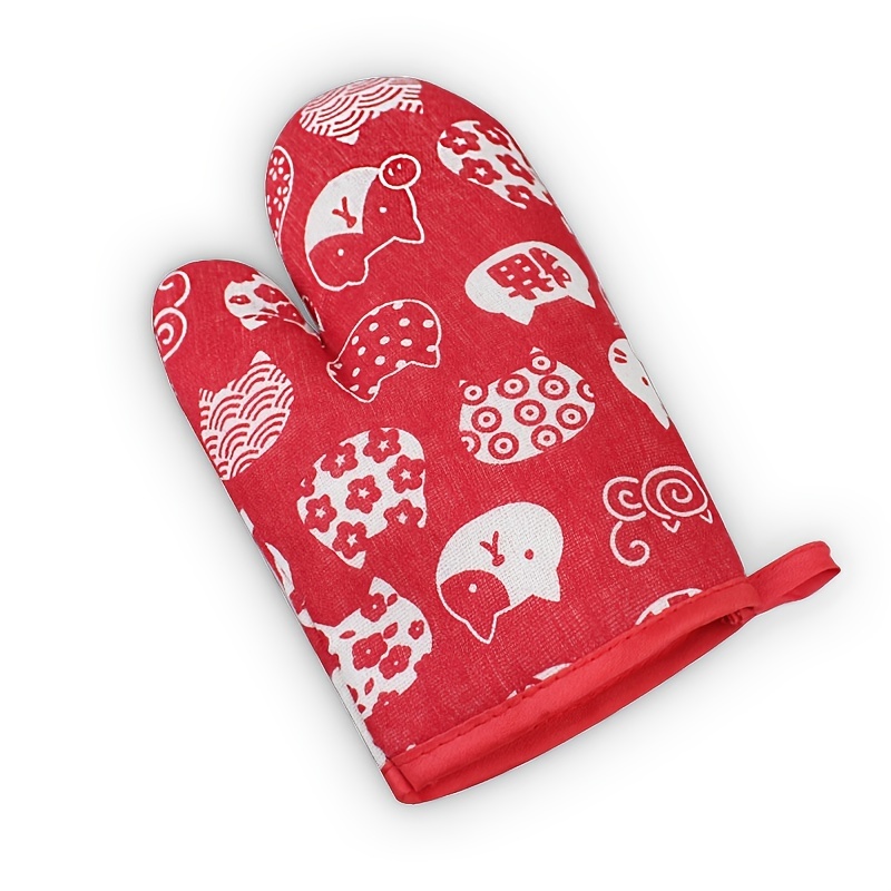 1pc Cartoon Cute Cat Red Insulation Gloves Oven Gloves