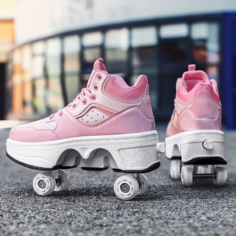 Scarpe a rotelle a quattro ruote genitore-figlio Scarpe con ruote per  ragazze I pattini a rotelle non si illuminano Ruote rimovibili non  ricaricabili Scarpe con ruote per bambini – i migliori prodotti