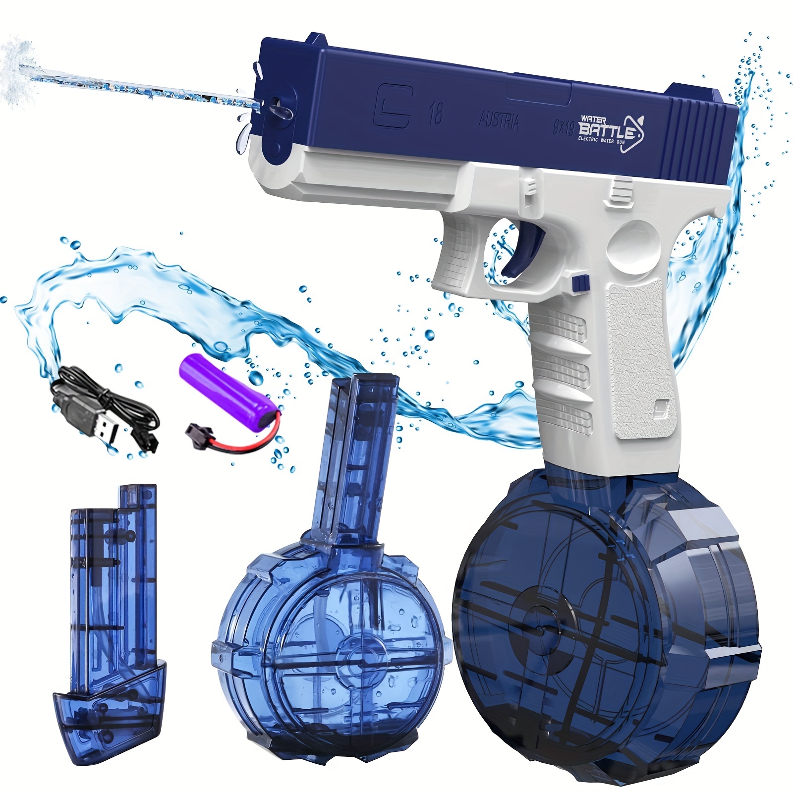 Electric Water Gun for Kids Squirt Automatic Water Absorption
