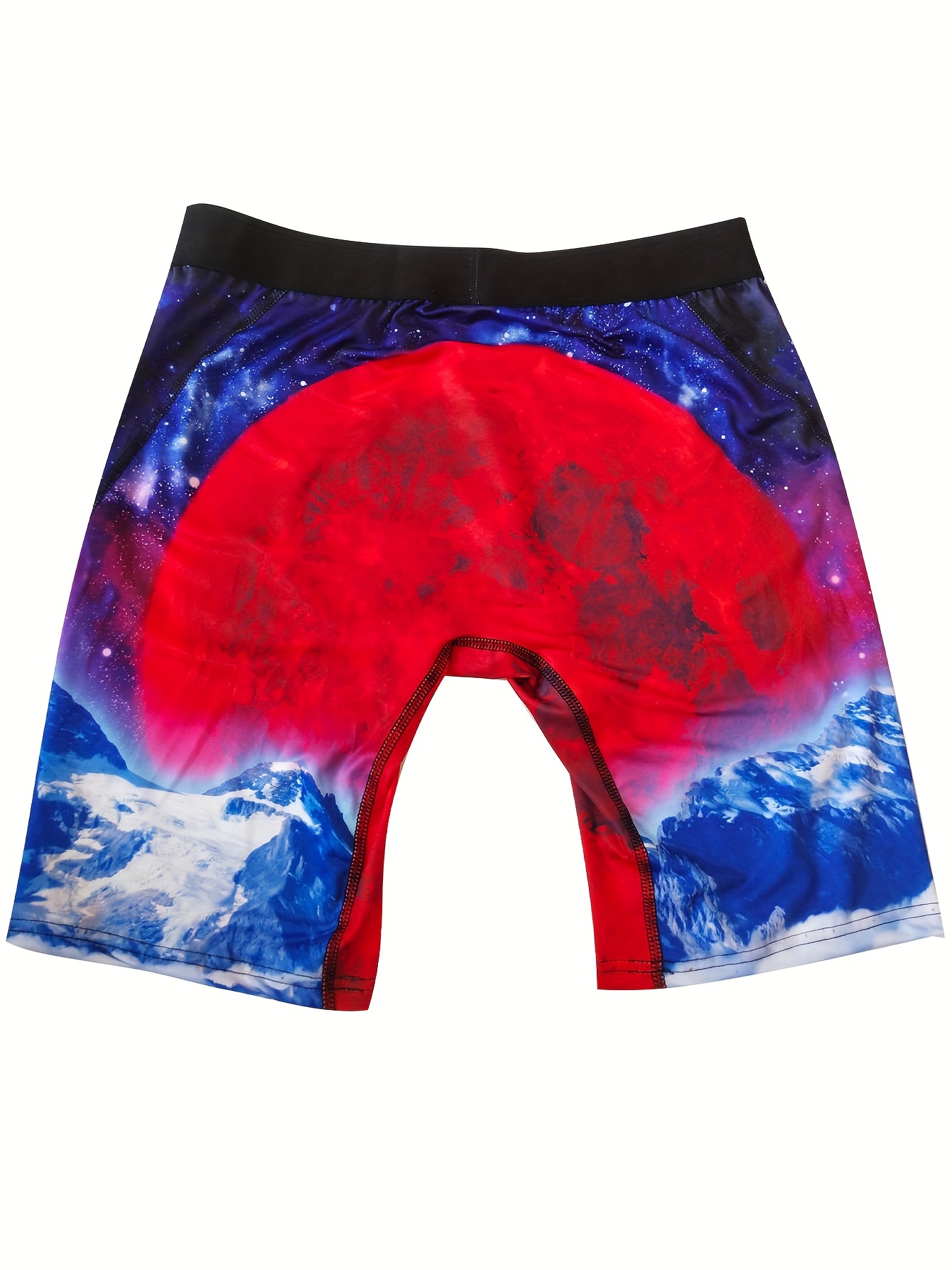 Men's 3d Print Graphic Long Boxer Briefs Shorts Breathable - Temu