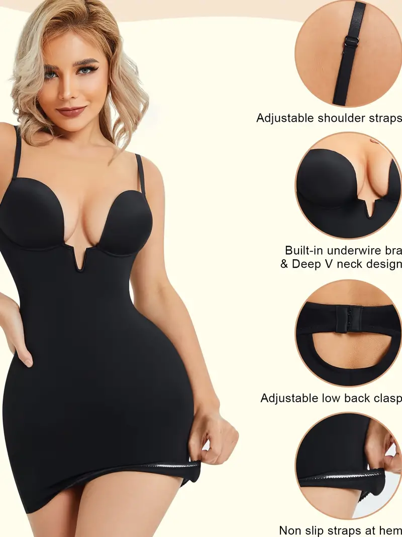 Women Body Shaper Dress Tummy Control U shaped Low Cut - Temu