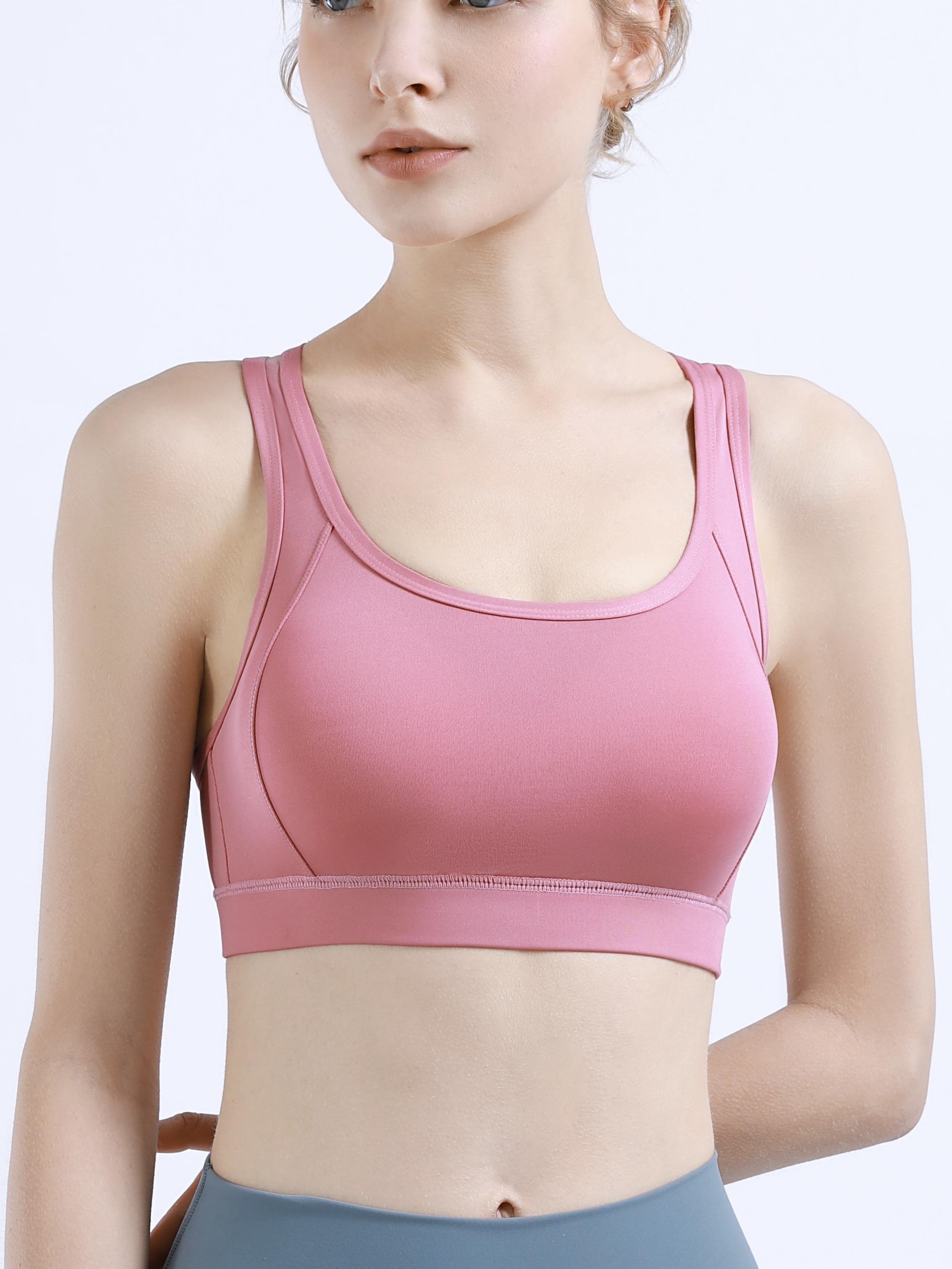 Criss Cross Back Sports Bras Comfy Breathable Running - Temu Canada