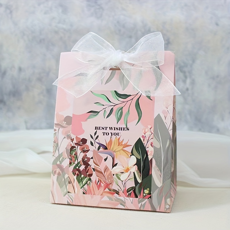 Cajas de Regalo pequeñas con cinta para decoración de bodas y fiestas, caja  de cartón para