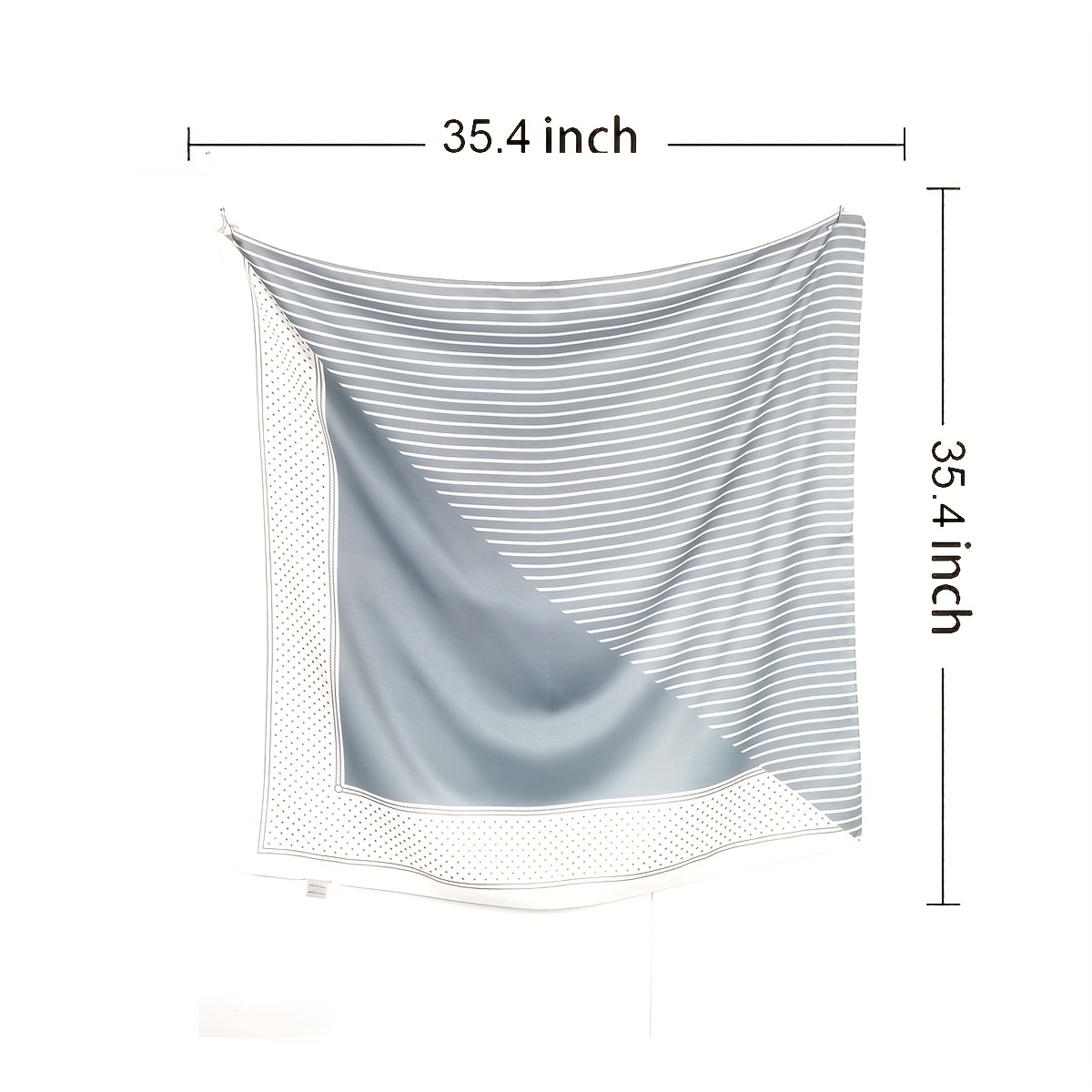 Stripe Dot Print Silk Square Scarf Bandana Shawl