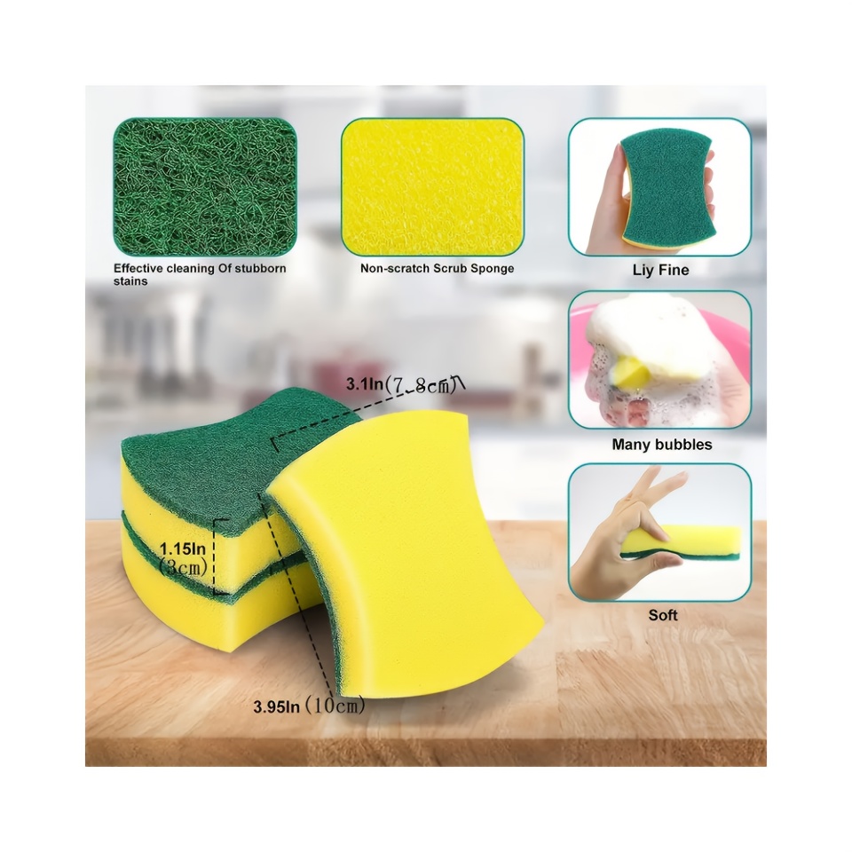 Sponge Brush Eco-friendly Anti-scratch Plastic Kitchen Cleaning