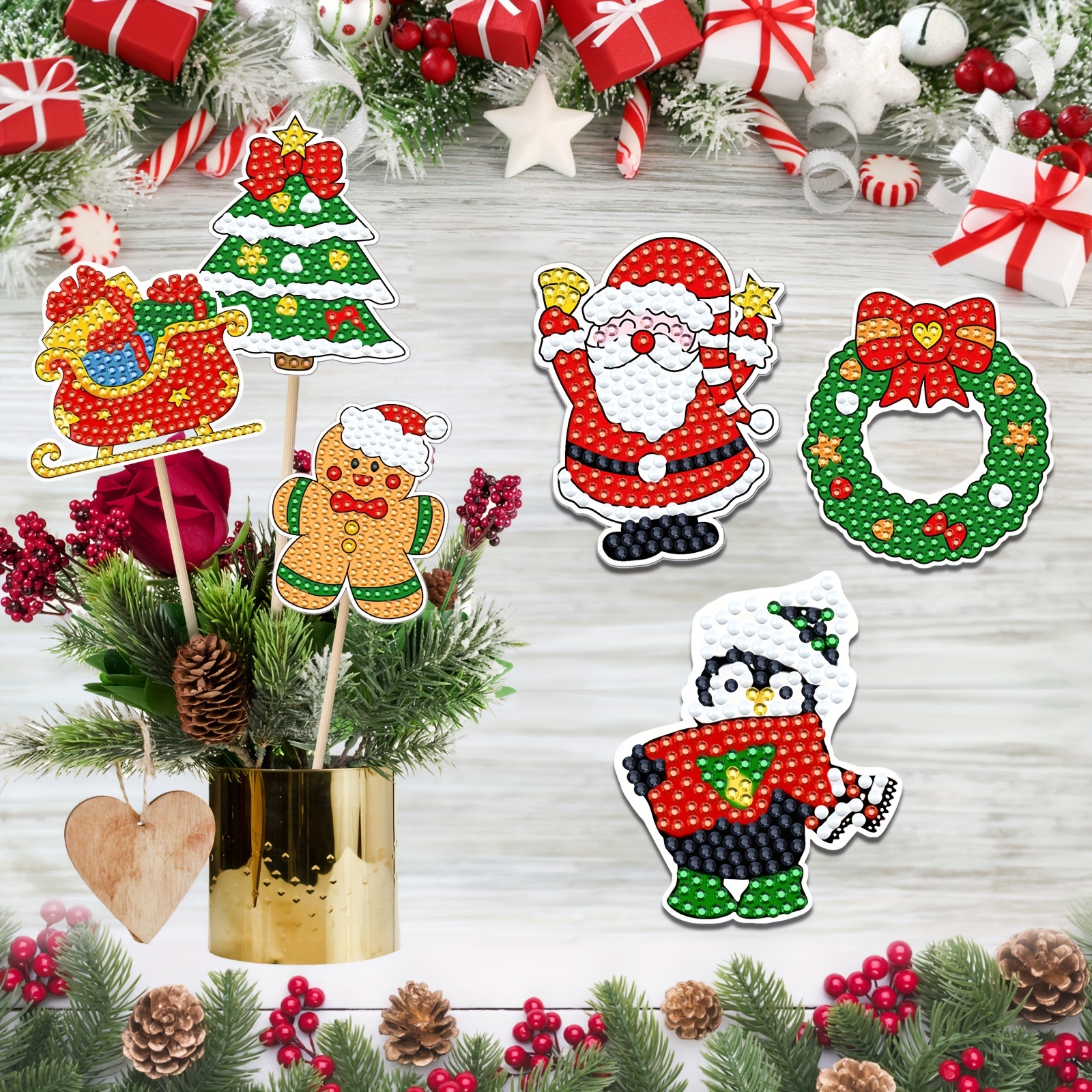 Christmas Decoration 5d Diamond Painting Set, Christmas Tree Hanging Set, Christmas  Gift Accessories Paired With Gift Giving Decorations, Packaging Accessories,  Suitable For Gift Giving - Temu