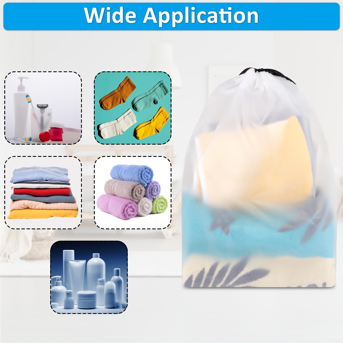 10pcs Clear Plastic Shoe Bags with Rope Handles - Durable Storage Organizers for Travel, Packing, and Organization, Ideal for Men and Women, Travel Essentials|Transparent Storage|Secure Closure, Shoe Organizers And Storage