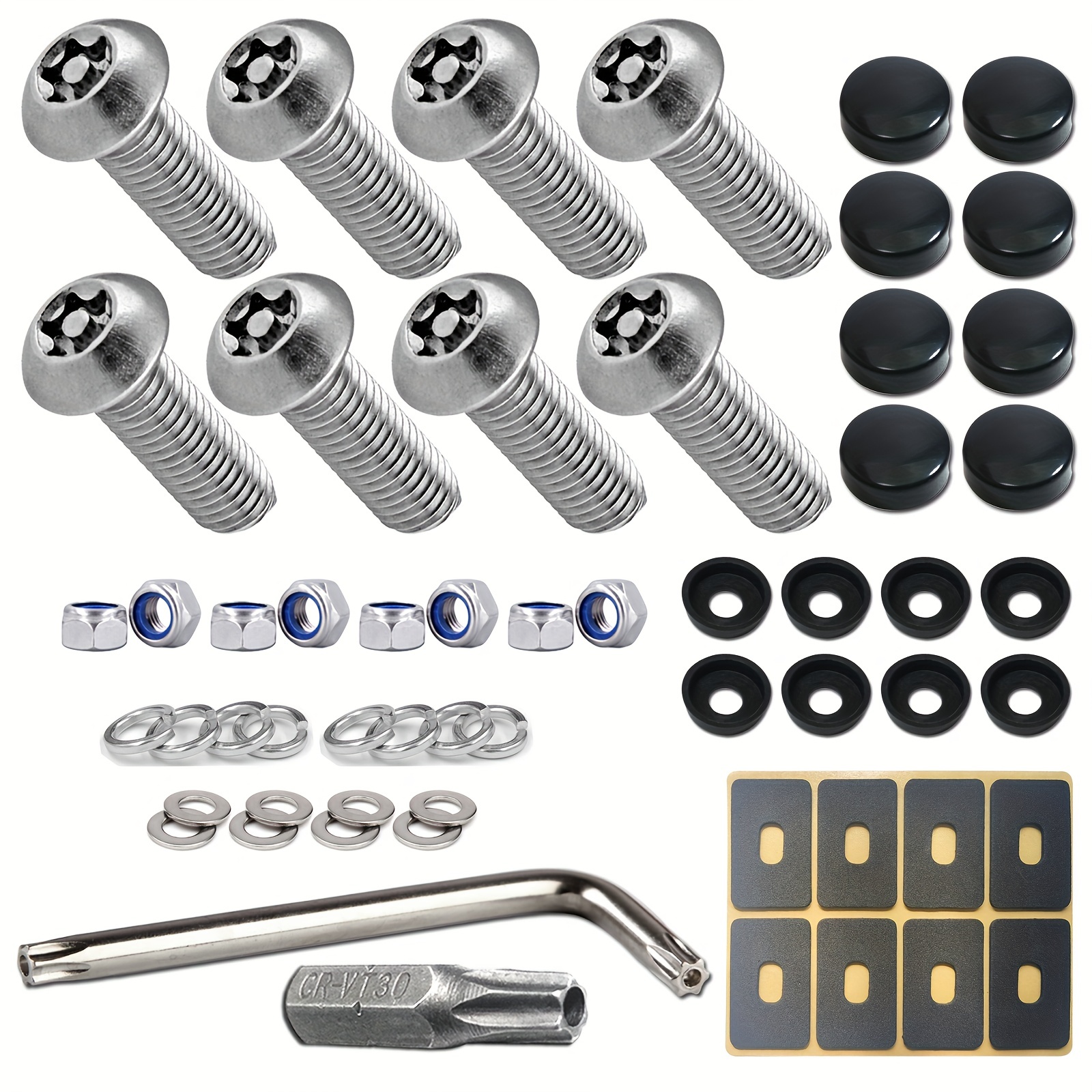 Anti Theft License Plate Screw Kit Tamper Proof Stainless Steel 1