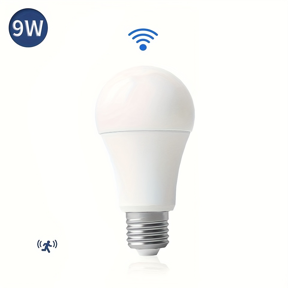 Lámpara LED E27 12W con PIR y crepúsculo - blanco frío 6000 K