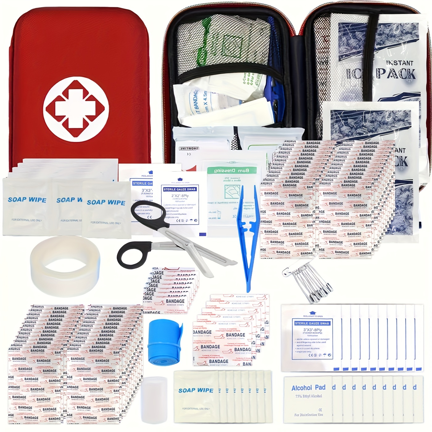 273pcs Comprehensive Travel First Aid Kit For Emergencies - Includes  Essential Survival Gear And Sports Equipment - Ideal For College Dorms,  Boats, An