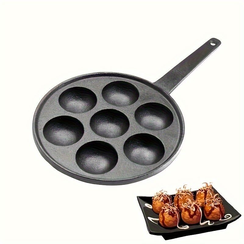 7 Hole Cooking Cake Pan Cast Iron Omelette Pan Non-Stick Cooking