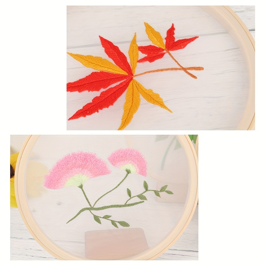 Plants Transparent Embroidery Kit for Beginner,flower Diy Kit