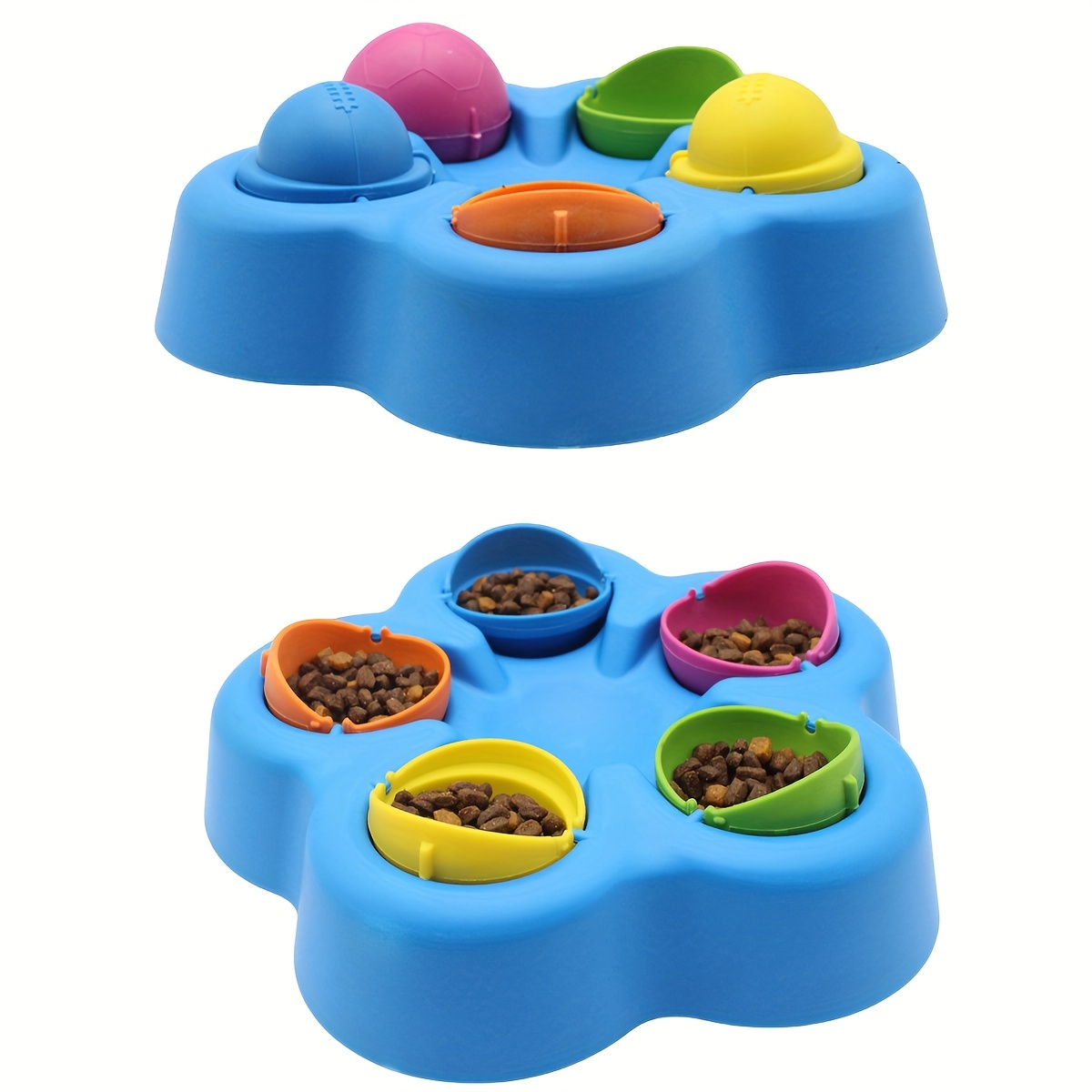 Cat Food Dispenser Toy Puzzle Slow Feeder Interactive Rotating