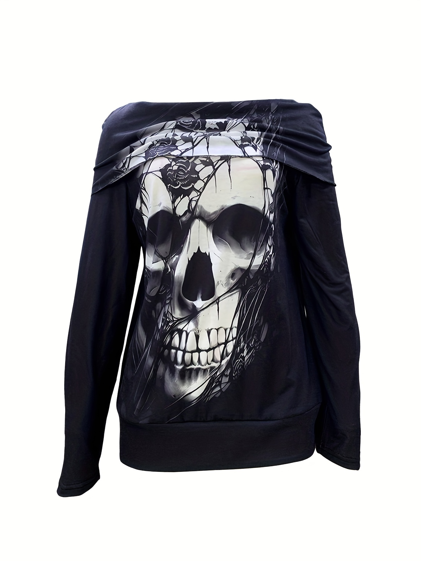 Off the discount shoulder skull top