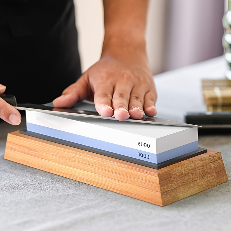 Double-Sided Knife Sharpening Stone (600-1000 Grit / Multi-Colored) by  Utopia Kitchen