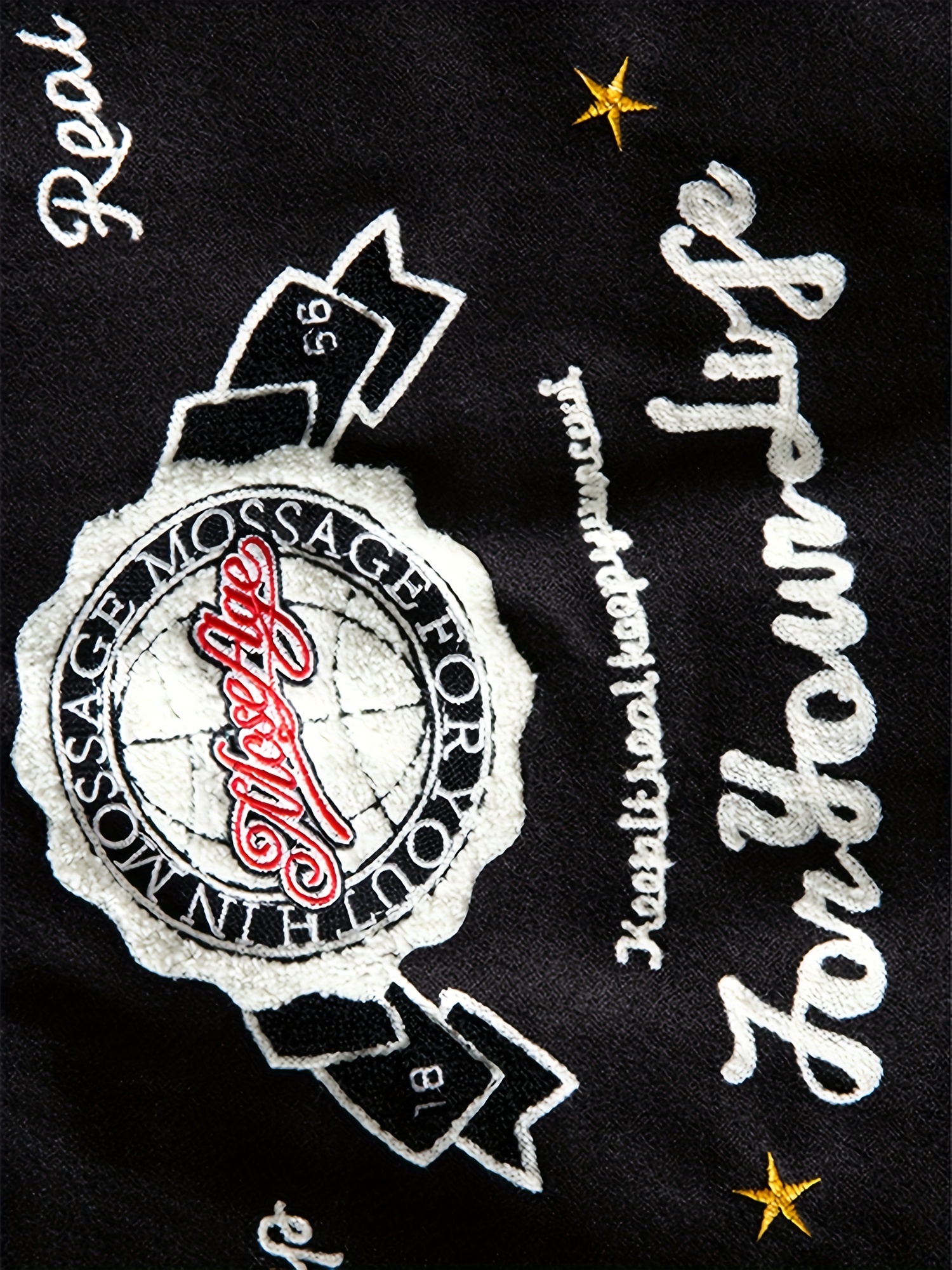 Philipp Plein embroidered-patches colour-block Varsity Jacket - Black