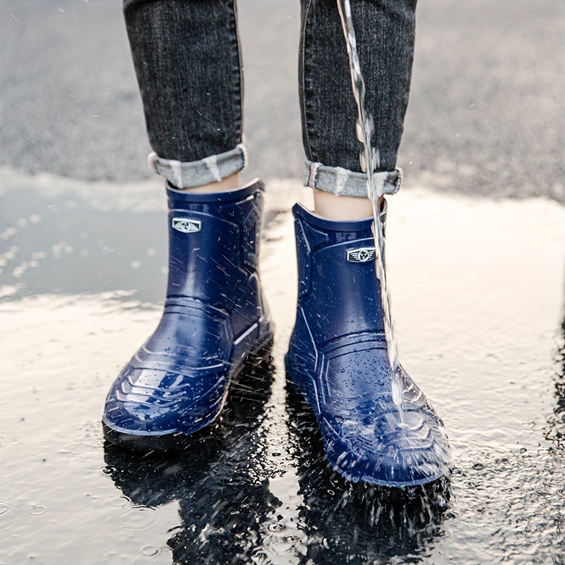 Women's Dark Rain Boots Anti skid & Waterproof Slip On Shoes