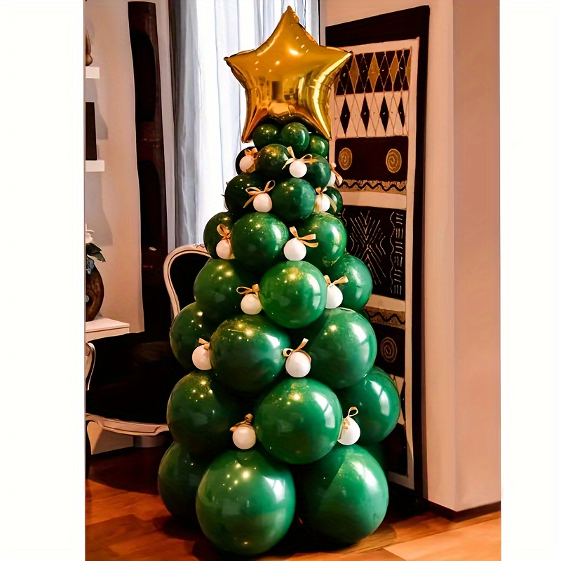 Kit Arche Guirlande Ballons de Noël - 104 pièces Décorations de fête de  Noël Rouge Vert Ballons de confettis avec Canne en Bonb[408]