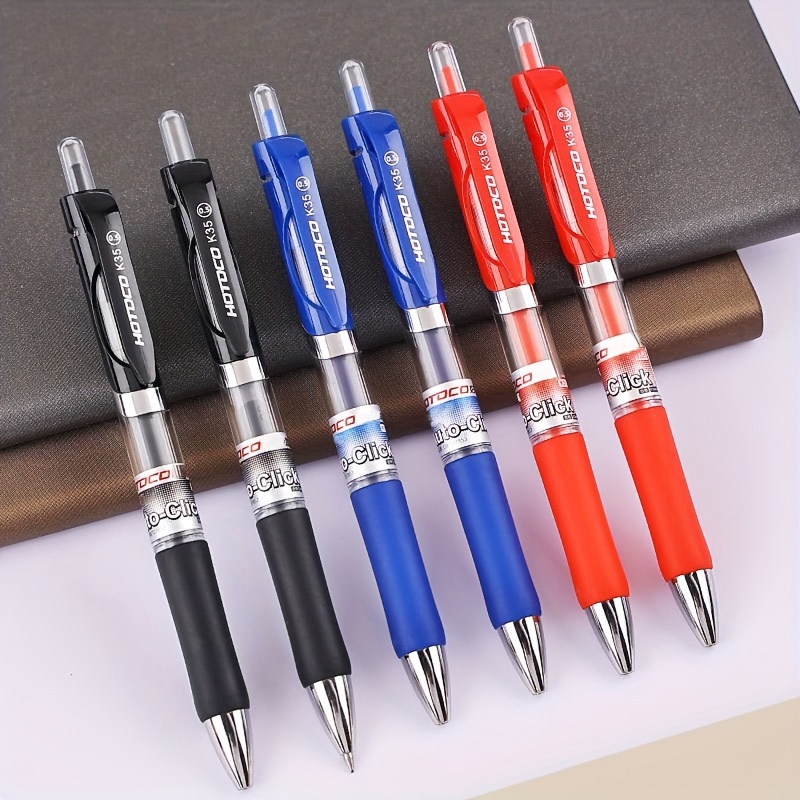 Ensemble de stylos gel rétractables, 0.5mm, encre noire/bleue