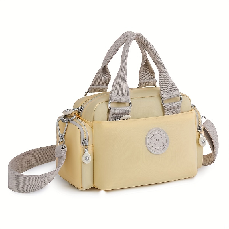 Colorblock Casual Satchel Bag All Match Shoulder Bag With Pockets