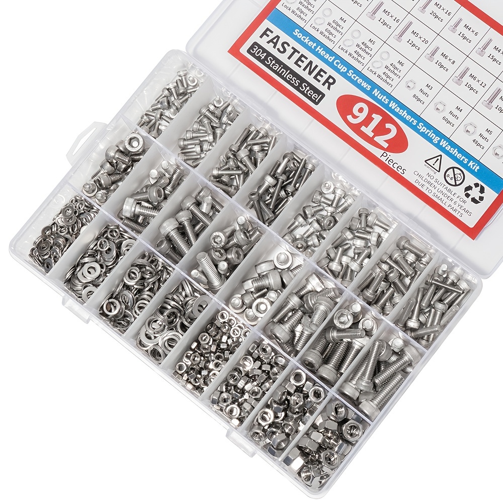 Swpeet 150Pcs Metric 304 Stainless Steel M5 Hex Nuts and M5 Flat Washers  with M5 Split Lock Washers Assortment Kit, Coarse Thread Hexagon Nut for  Home Automotive Shop Use - Yahoo Shopping