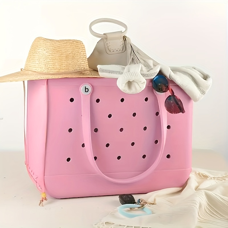 Solid Color Waterproof Beach Bag Portable Handbag Outdoor - Temu
