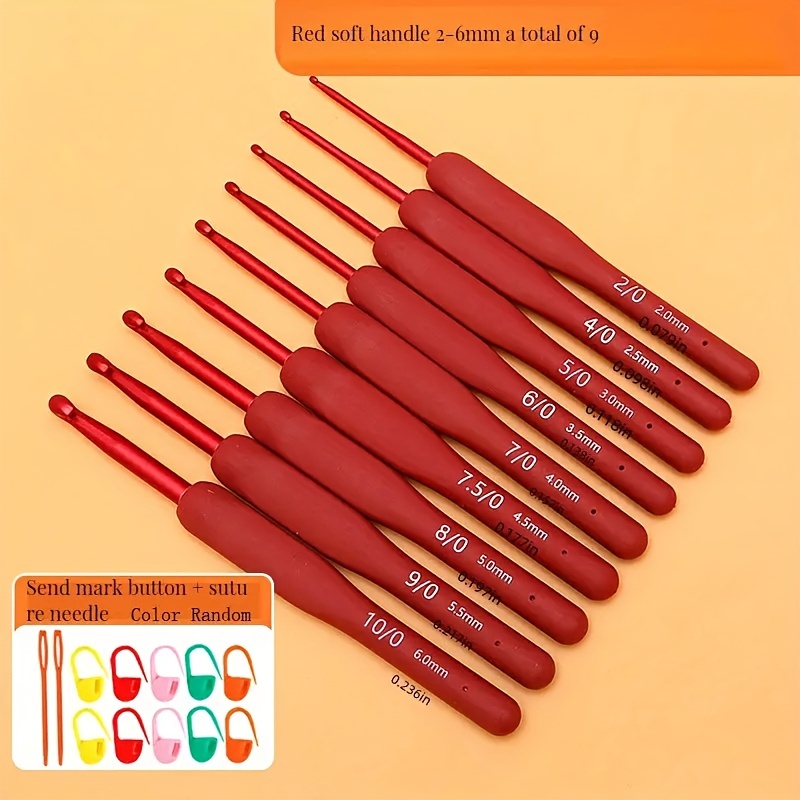 Red Aluminum Oxide Crochet Hook For Sweater Sewing - Temu