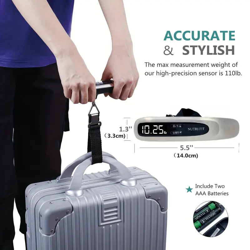 Digital Luggage Scale Hanging Baggage Scale With Backlit Lcd - Temu