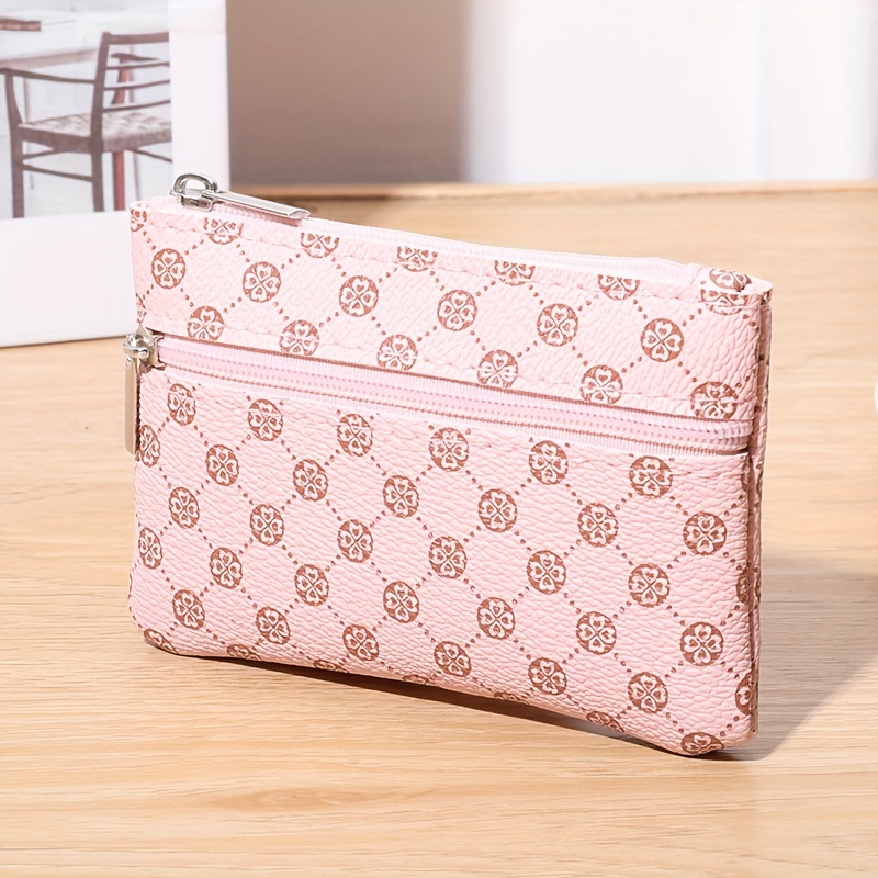 

Fashion Mini Coin Purse, Casual Short Zipper Key Bag, Women's Portable Clutch Wallet (4.52"×0.39"×2.75")