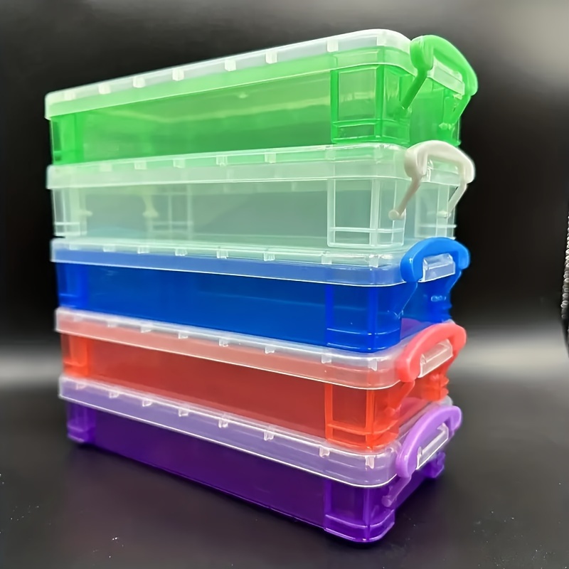 Pencil Box, Large Capacity Plastic Pencil Case Boxes, Hard Pencil Case, Crayon  Box with Snap-tight Lid, Plastic Pencil Boxes Stackable Design, Supply Boxes  for Kids Boys School Classroom 