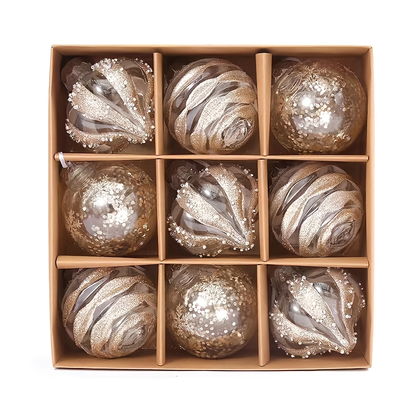 TEMU 9pcs/set Christmas Decoration Ball, Christmas Decoration Pendant, Prom Ornament, Christmas Gift Box Set, Christmas Decorative Supplies Sites