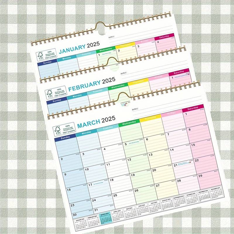 Wall Calendar Jan 2024 Jun 2025 Printed Fsc Paper Large - Temu Wall Calendar Jan 2024 Jun 2025 Printed Fsc Paper Large - Temu