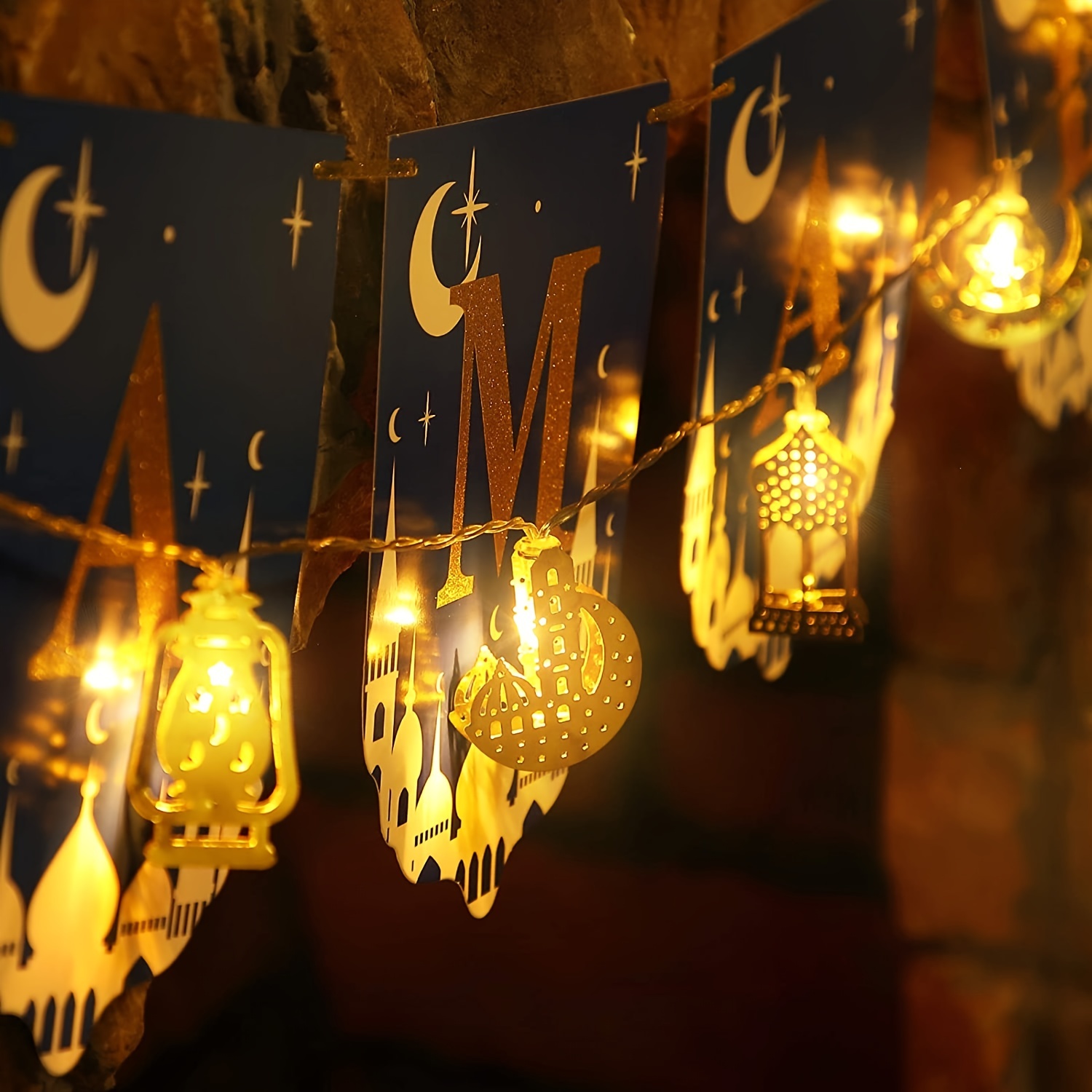 Eid Ramadan Decorative Neon Window Lights, 12 Inch Moon Star LED Lights  Battery and USB Powered Moon Neon Sign with Timer for Eid Mubarak Islam