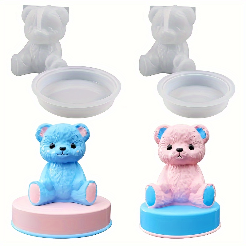 DIY Cute Teddy Bear Candle Silicone Mold Animal Candle Making Soap Resin  Clay Mold Ice Cube Cake Mold Gifts Art Craft Home Decor