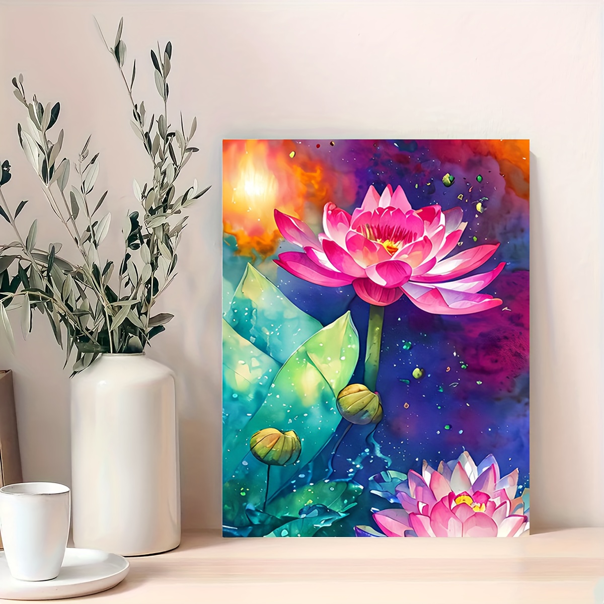 1pc Pintar Números Adultos Kits Flores Loto Abstractas Arte - Temu