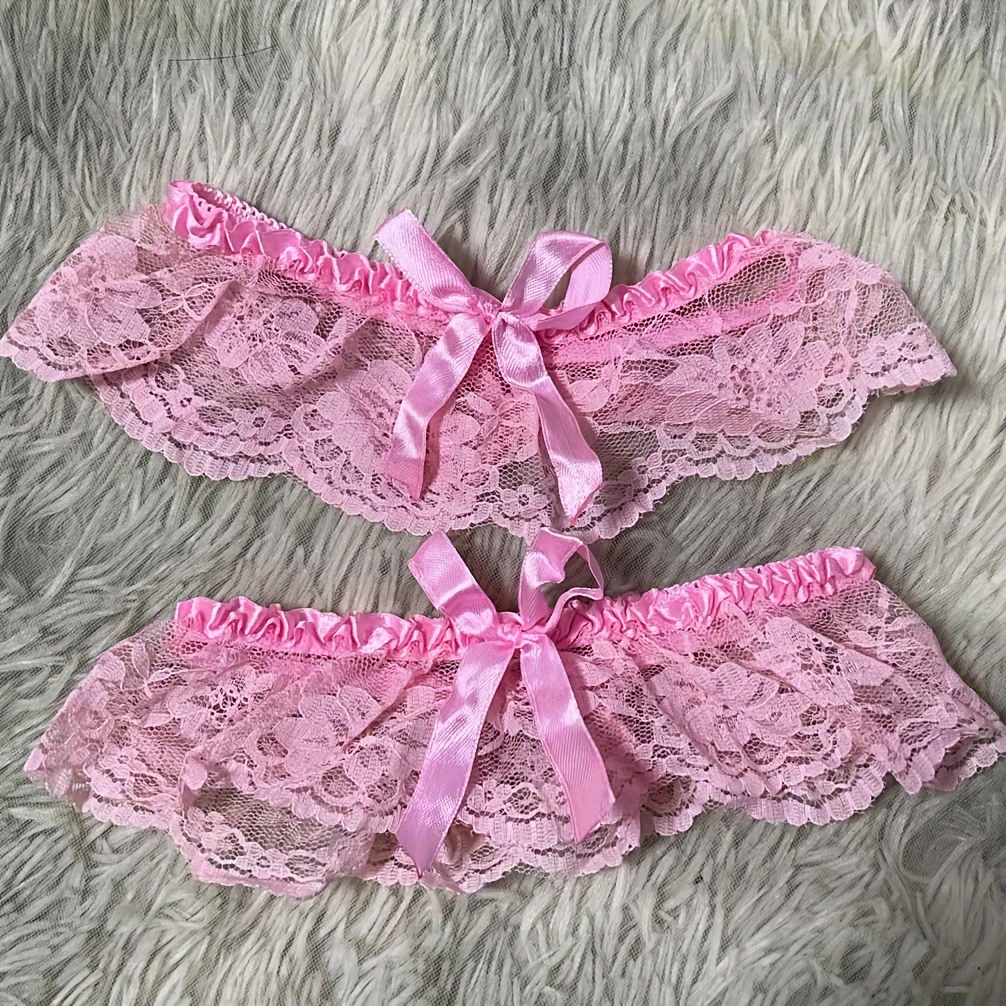 Kawaii Contrast Lace Bow Decor Panty