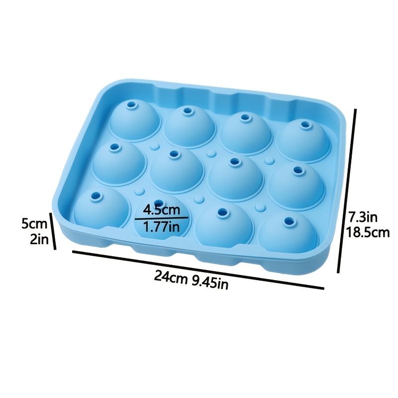 1pc Large 4.5cm Round Ice Cube Mold With Lid, 6 Holes Silicone