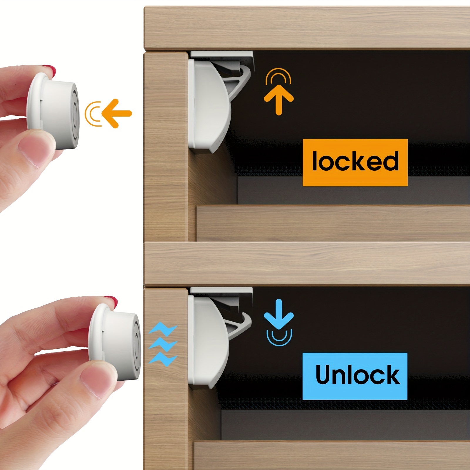 Child Safety Magnetic Cabinet Locks Baby Proofing Magnetic - Temu