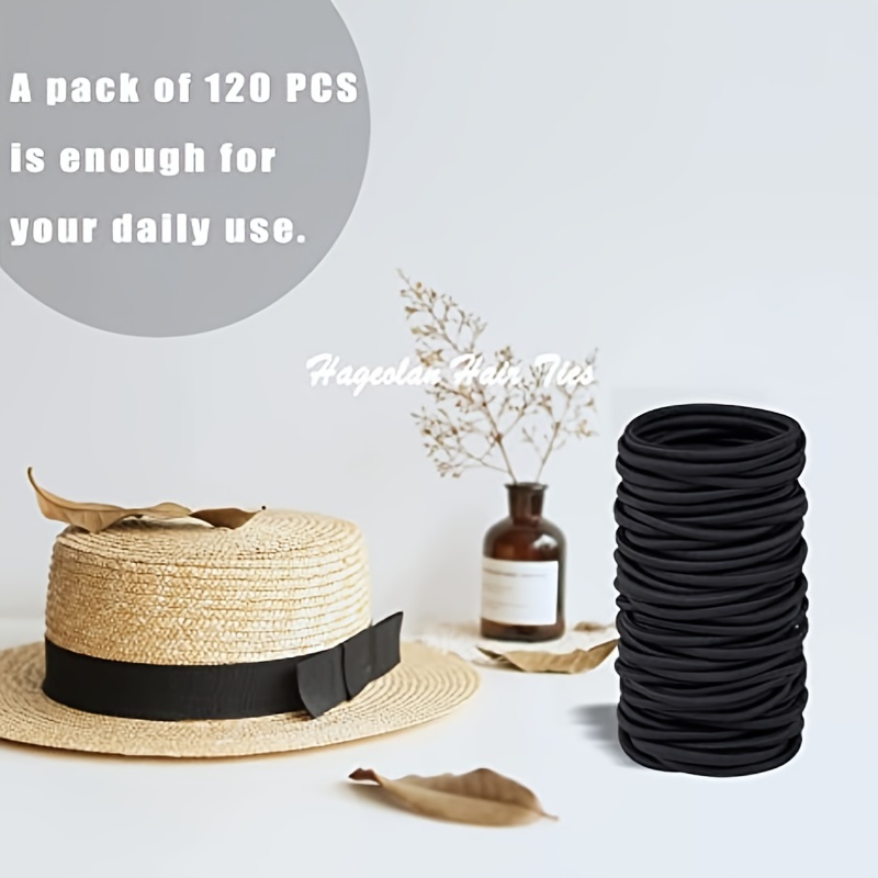 120pcs Elastic Hair Ties for Thick Curly Hair