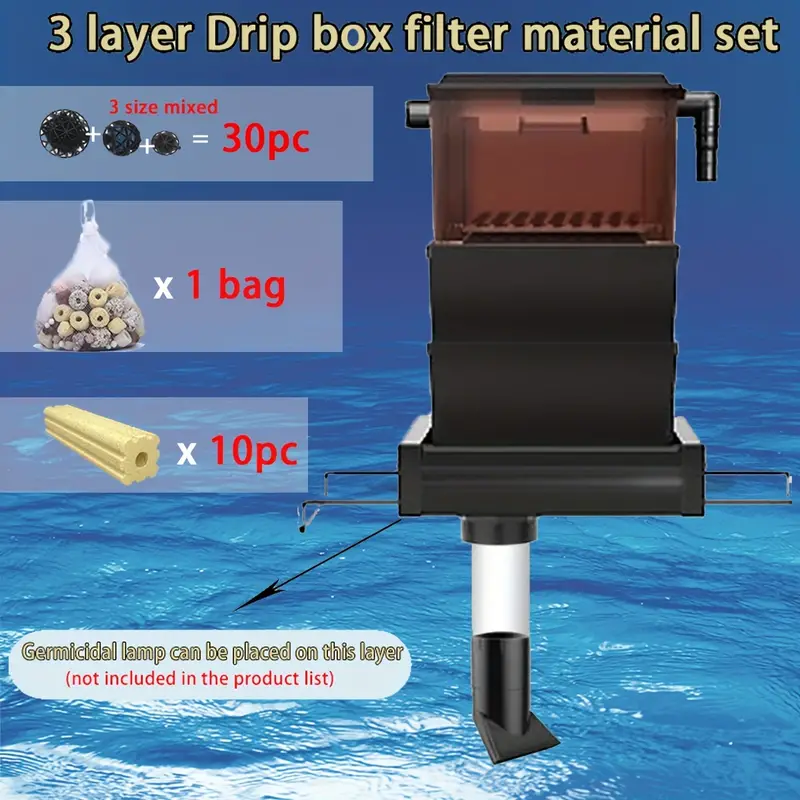 Fish Tank Filter Set Filter Box Three layer Circulation - Temu