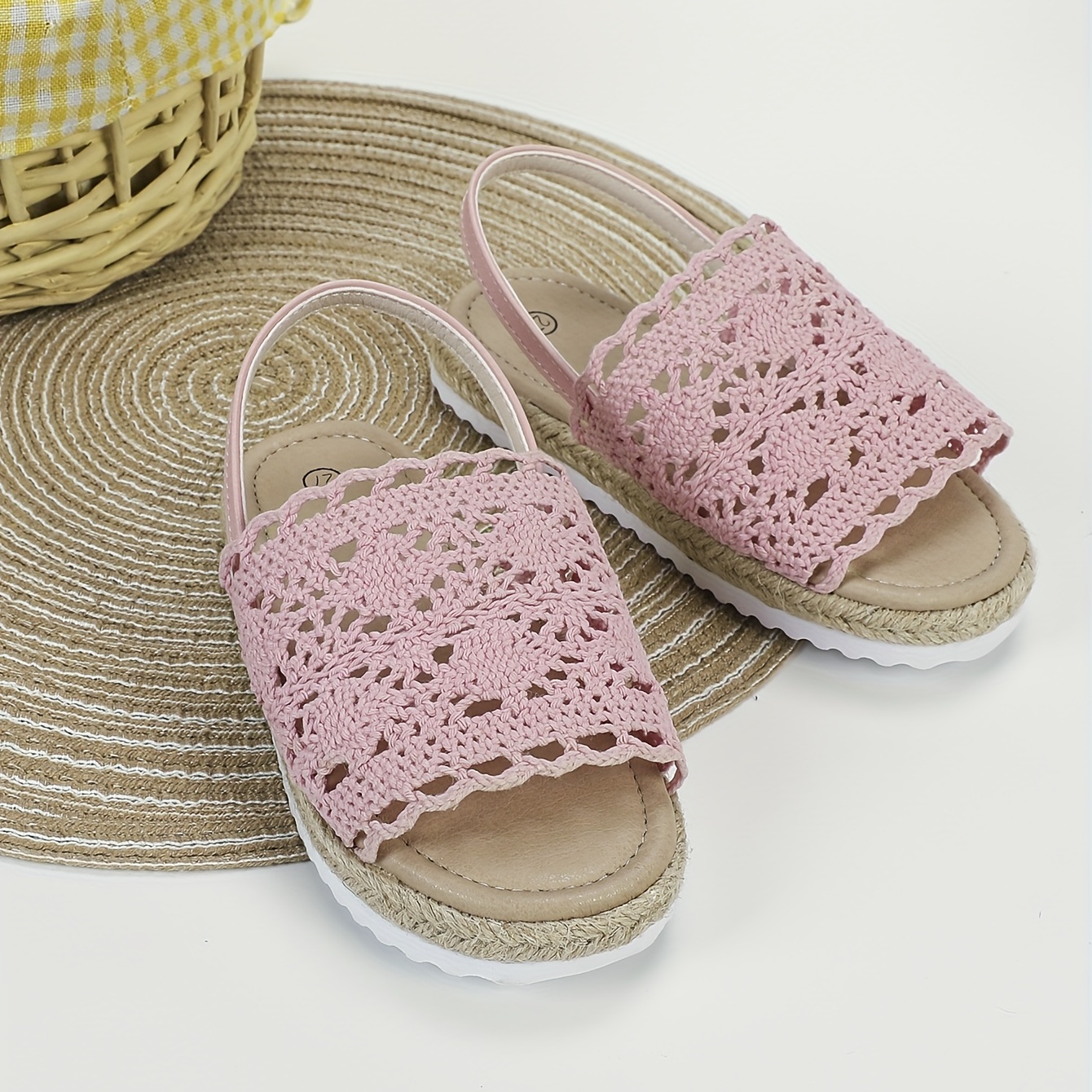 Girls Trendy Breathable Lace Sandals, Kids Dress Up Flat Shoes