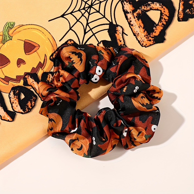 Halloween Hair Scarves Tie Pumpkin Skull Pattern Hair Ring Ponytail Holder  Hair Rope Women Girls Hair Accessories - Temu