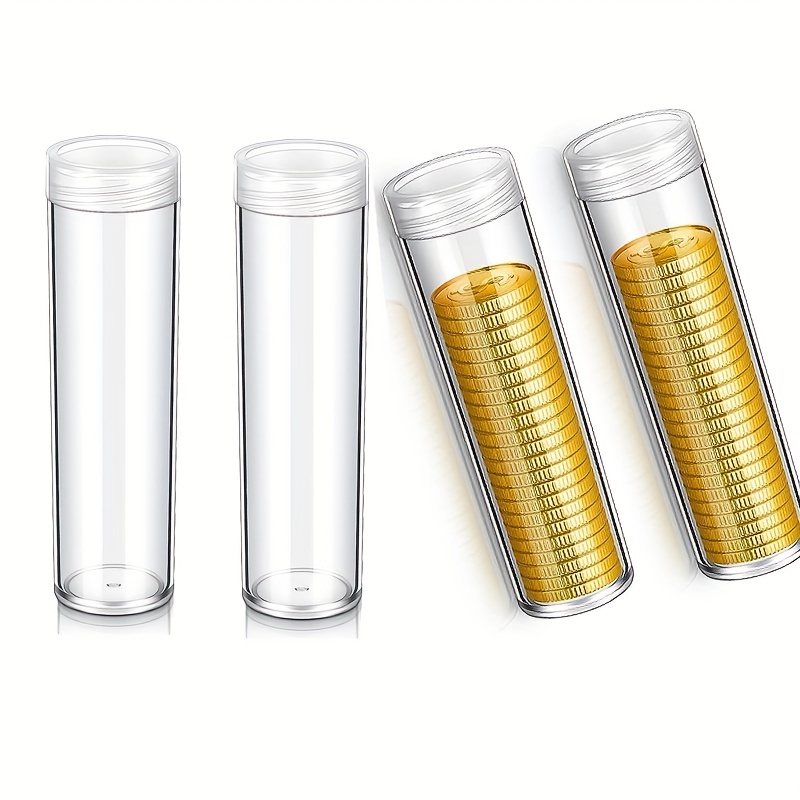 Tanlade 30 Pcs Coin Storage Tubes Coin Capsules Penny Coin Tube Clear Round  5 Cents Coin Storage Tube Holders with Screw on Lid for Coin Collection  Supplies Bank Rolls - Yahoo Shopping