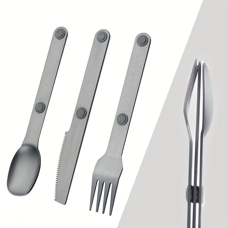 3PCS Portable Utensils Travel Silverware Set Travel Cutlery Kit