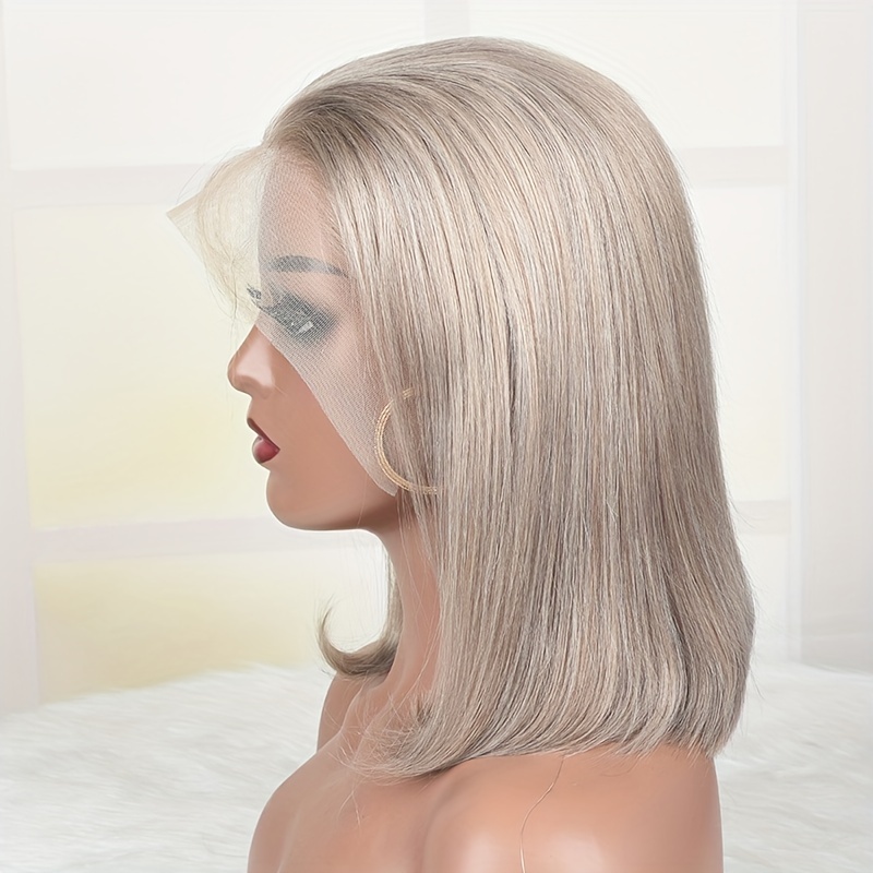 180 Density Ash Blonde Bob Lace Front Wig Human Hair 13x4 Temu Italy