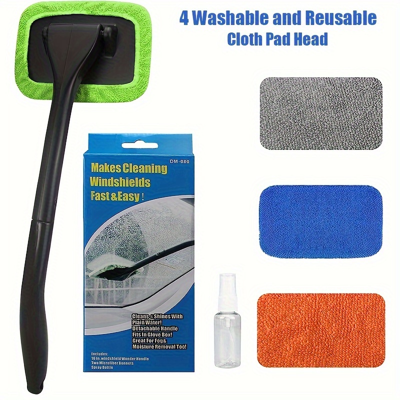 1pc Windshield Cleaner Brush Microfiber Cloth Anti Fog Extendable Reusable  Long-Reach Wand Washable Wiper for Interior Inside - AliExpress