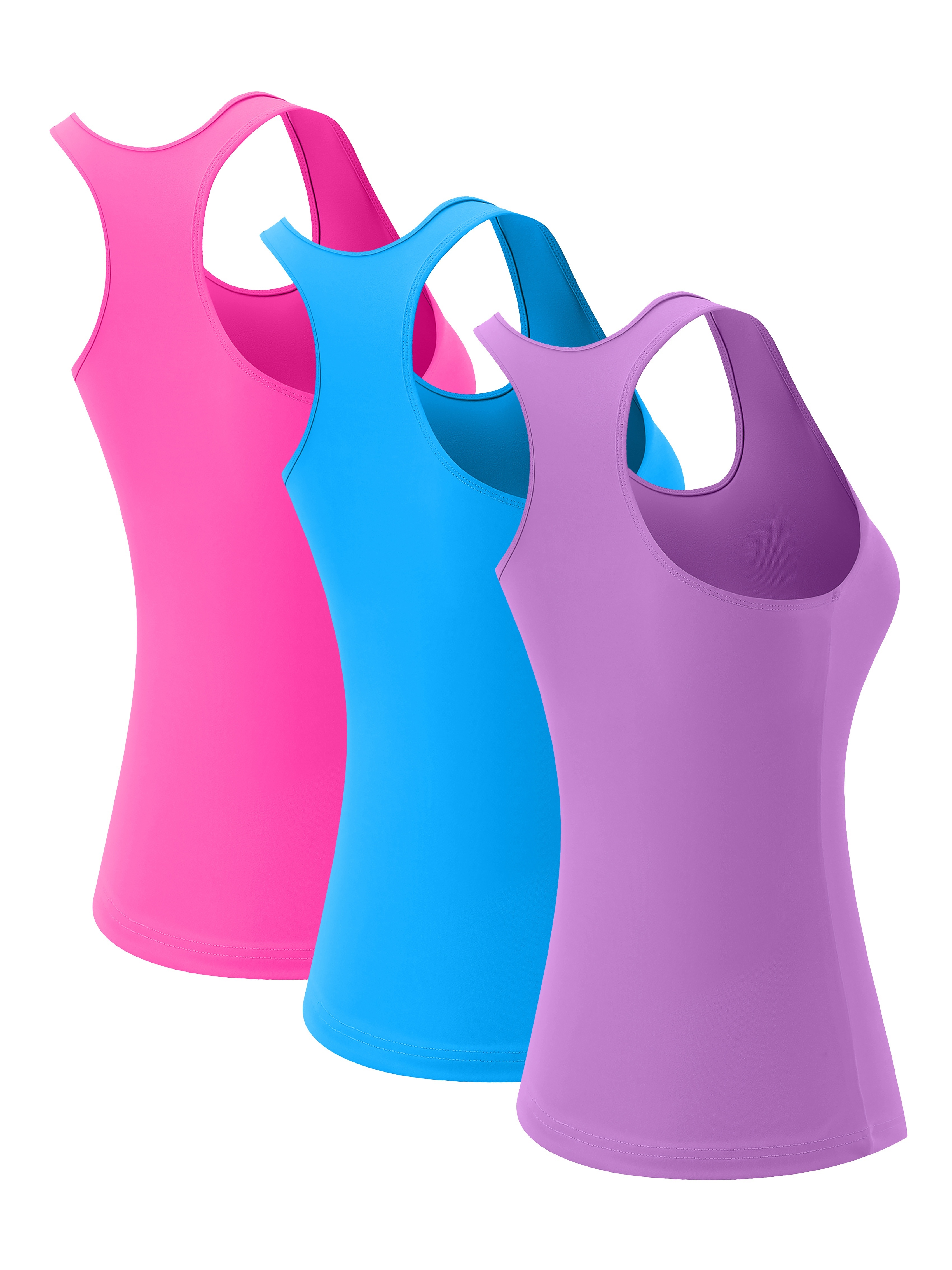  NELEUS Womens 3 Pack Compression Athletic Dry Fit Long Tank  Top